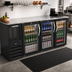 Thumbnail image #2 for 72-Inch Three-Section Food-Rated Glass Door Back Bar Refrigerator with Stainless Steel Top