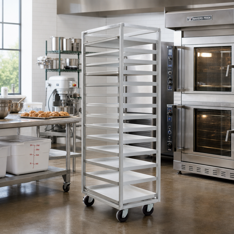 Product image #2 for Eagle Panco Mobile Full-Height Side-Load Oven Rack for 15 Full-Size Sheet Pans