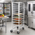 Thumbnail image #2 for Channel Manufacturing All-Welded Stainless Steel End-Load Platter Rack with Casters, 5-Platter Capacity
