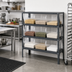 Thumbnail image #2 for Quantum Heavy-Duty Stationary Wire Shelving Unit with 4 Shelves and 9 Clear Bins, 36 x 12 x 39 Inches