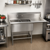 Thumbnail image #2 for John Boos Pro-Bowl 2-Compartment Stainless Steel Sink with Right Drainboard and 10-Inch Backsplash, 54-3/16 x 25-1/2 x 44-1/16 Inches
