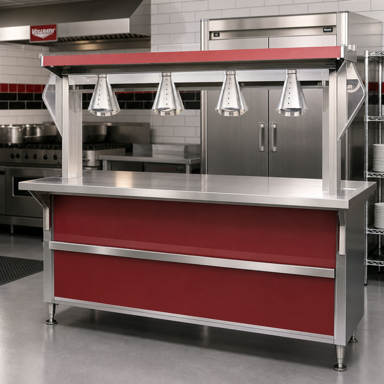 Product image #2 for Vollrath 46-Inch Incandescent/Infrared Light Assembly for 4-Series Signature Server with Stainless Steel Countertops