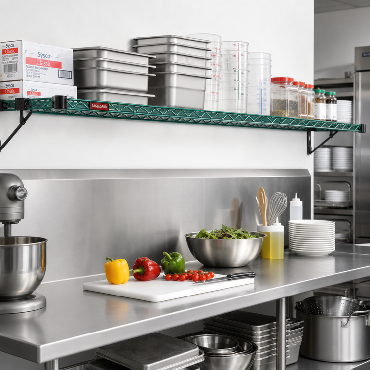 Product image #2 for EagleGard Quad-Adjust Wire Shelf, 72-Inch W x 14-Inch D, 600 lb Capacity