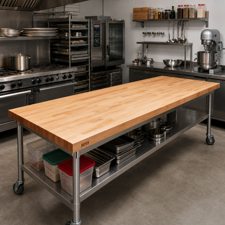 Product image #2 for John Boos 108-Inch x 24-Inch Edge Grain Maple Work Table Top