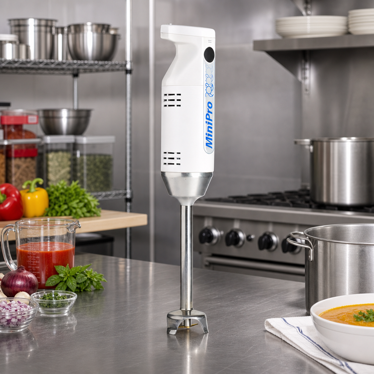 Product image #2 for MiniPro Hand-Held Variable-Speed Immersion Blender with 6.5-Inch Stainless Steel Shaft, 200W, 115V