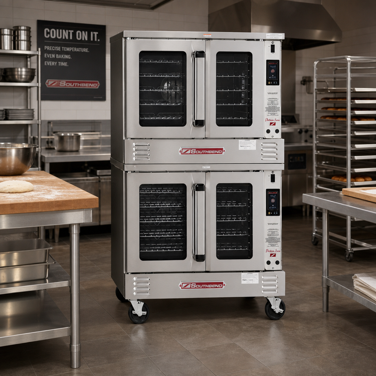 Product image #2 for Southbend Platinum Series Bakery-Depth Double Deck Gas Convection Oven with Touchscreen Controls and Independent Doors