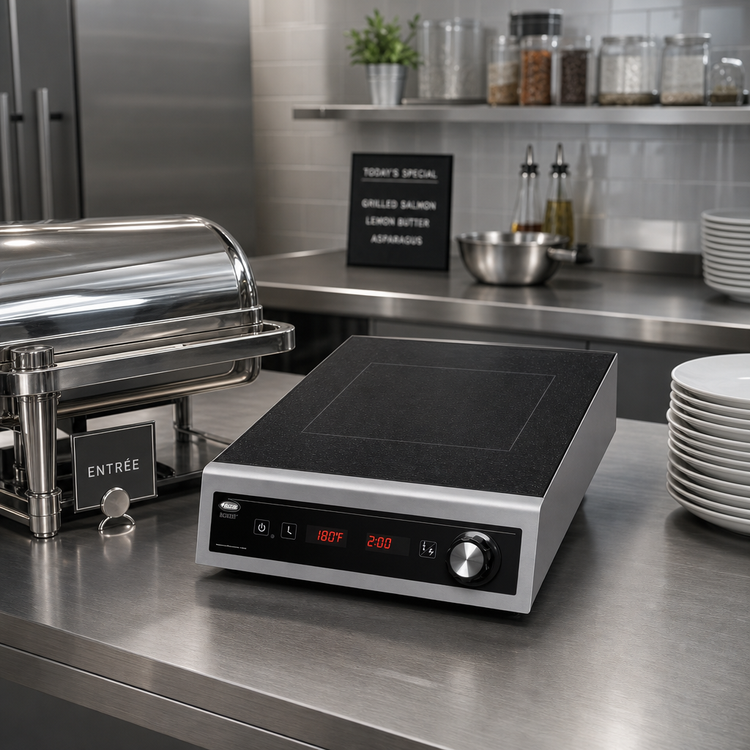 Product image #2 for Hatco Boxer Countertop Single-Burner Induction Buffet Warmer with Digital Time & Temperature Display