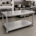 Thumbnail image #2 for BK Resources 18-Gauge 430 Stainless Steel Undershelf for 60 x 36 Inch Work Table