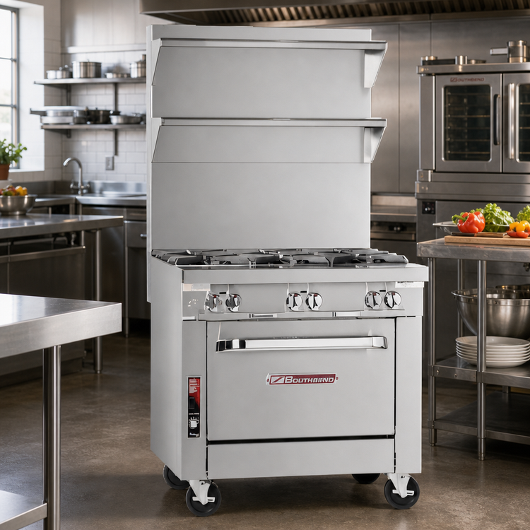 Product image #2 for Southbend Platinum 36-Inch Heavy Duty Gas Sectional Range with Three 12-Inch Uniform Hot Tops and Cabinet Base