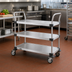 Thumbnail image #2 for Metro Super Erecta MW204 Standard Duty 3-Shelf Stainless Steel Utility Bus Cart