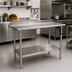 Thumbnail image #2 for AdjusTable ADA/Ergonomic Height Adjustable Stainless Steel Work Table with 4-Inch Backsplash and Undershelf, 60 x 24 Inches
