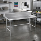Thumbnail image #2 for Advance Tabco BSR-72 72 x 30-Inch 16-Gauge 304 Stainless Steel Sorting Table with 10-1/2-Inch Backsplash