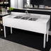 Thumbnail image #2 for Krowne Silver Series Three-Compartment Underbar Bar Sink with Left and Right Drainboards, 60-Inch W x 18.5-Inch D