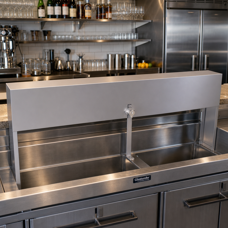 Product image #2 for Glastender 35-Inch Single Speed Rail Locking Cover, Stainless Steel