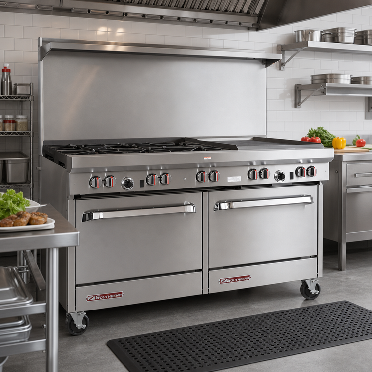 Product image #2 for Southbend S-Series 60-Inch Gas Restaurant Range with 6 Open Burners, 24-Inch Griddle/Broiler, and 2 Cabinet Bases