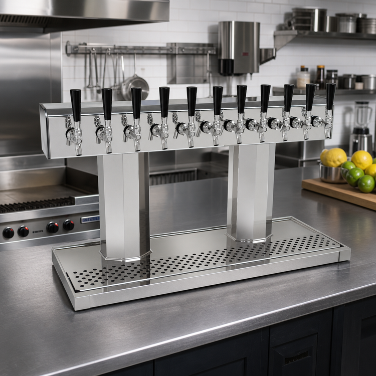 Product image #2 for Glastender Countertop Air-Cooled Tee Draft Dispensing Tower with 10 Faucets