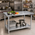 Thumbnail image #2 for John Boos Stallion 84 Inch x 36 Inch 16-Gauge Stainless Steel Top Work Table with Fixed Undershelf