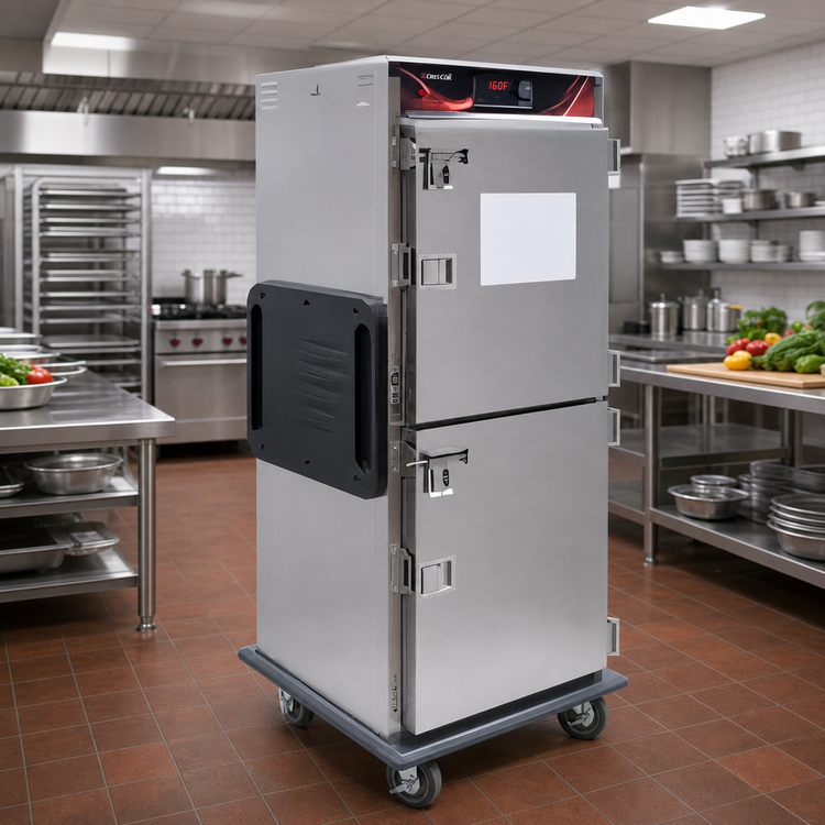 Product image #2 for Mobile Insulated Heated Holding Cabinet with Dutch Doors and 12-Set Pan Slides