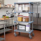 Thumbnail image #2 for Quantum Millenia QPM242486VS-4 Mobile Polymer Shelving Starter Unit, 4-Shelf, 24 x 24 x 86 Inches, Gray