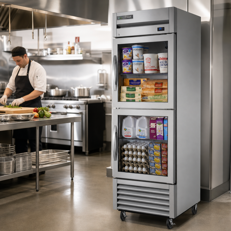 Product image #2 for True 27-Inch One-Section Reach-In Refrigerator with 2 Framed Glass Half Doors
