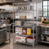 Thumbnail image #2 for Quantum 30 in. W x 21 in. D x 86 in. H Stationary Wire Shelving Starter Kit with 5 Shelves, Chrome-Plated