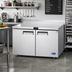 Thumbnail image #2 for Atosa 60.2-Inch Two-Section Worktop Freezer with Backsplash, 17.2 Cu. Ft., Solid Doors, Stainless Steel