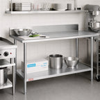 Thumbnail image #2 for Duke Manufacturing 316-3048-5R 48 x 30-Inch Stainless Steel Work Table with 5-Inch Riser, 16-Gauge 300 Series Top and Galvanized Undershelf