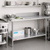 Thumbnail image #2 for Duke Deluxe 16-Gauge 300 Series Stainless Steel Work Table with 5-Inch Riser, 48 x 30 Inches, Galvanized Undershelf