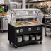 Thumbnail image #2 for Vollrath 2-Series Affordable Portable 4-Well Electric Mobile Hot Food Station Deluxe with Buffet Breath Guard and Open Storage Base