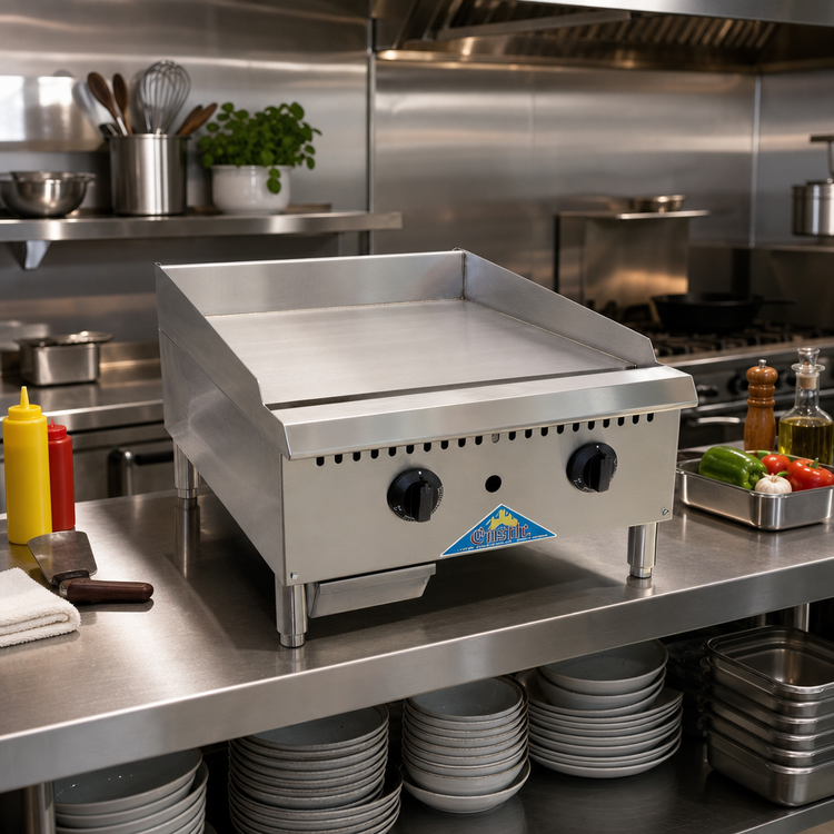 Product image #2 for Comstock-Castle 48-Inch Countertop Gas Griddle with Thermostat Controls and Stainless Steel Exterior