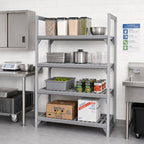Thumbnail image #3 for Cambro Camshelving® Premium CPSK1854VS4480 4-Shelf Vented & Solid Polymer Shelf Kit, 18" x 54", Speckled Gray