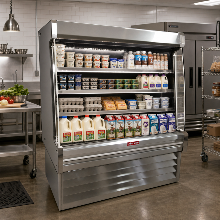Product image #2 for Howard-McCray 35E Series Dairy Open Merchandiser, 63-Inch W x 60-Inch H, Self-Contained, 2-Tier Lit Shelves