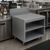 Thumbnail image #2 for Advance Tabco Prestige Supreme 36-Inch Stainless Steel Freestanding Underbar Drainboard Cabinet with Open Front and 7-Inch Backsplash