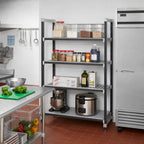 Thumbnail image #2 for Cambro Camshelving® Elements EXU187272VS4480 4-Tier Gray Polymer Shelving Unit, 72" W x 18" D x 72" H, 3 Vented/1 Solid