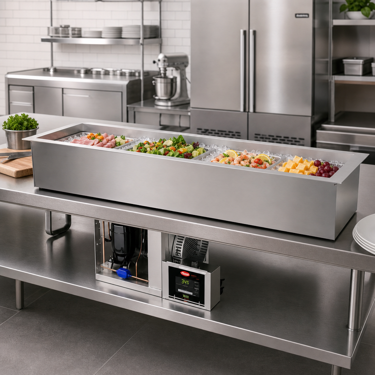 Product image #2 for Hatco Drop-In Refrigerated Slim Well, 1 Full-Size Pan, Self-Contained, Top-Mount