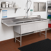 Thumbnail image #2 for Advance Tabco 3-Compartment Fabricated Sink with Left Drainboard, 30 x 24 x 14-Inch Bowls, 129-Inch Overall Length
