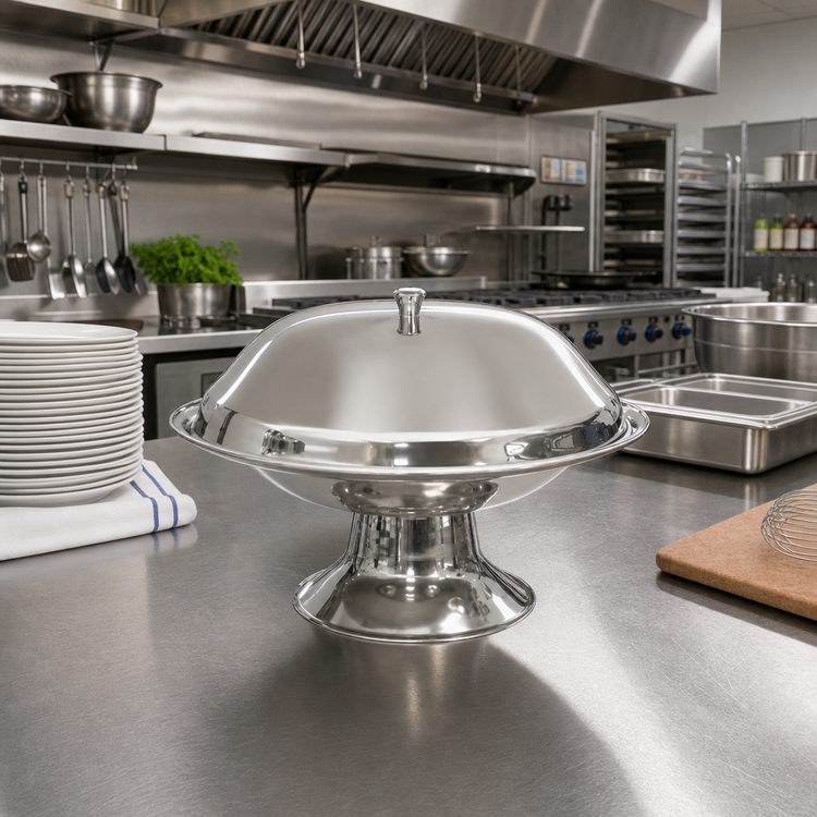 Product image #2 for Town Equipment 8-1/2 Inch Compote Dish Cover Only, Polished 18/8 Stainless Steel, Dozen