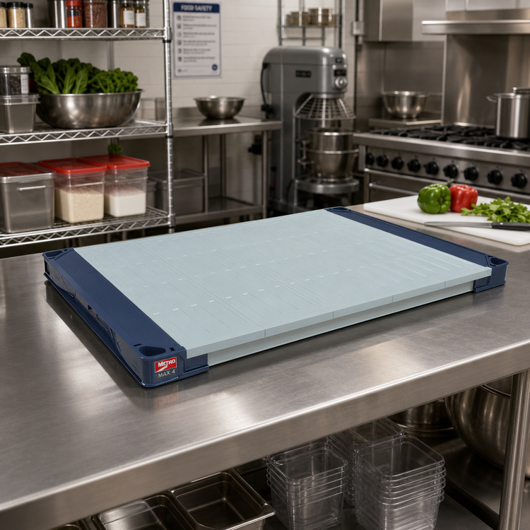 Product image #2 for MetroMax 4 30-Inch x 21-Inch Blue Solid Polymer Shelf with Removable Mats and Microban