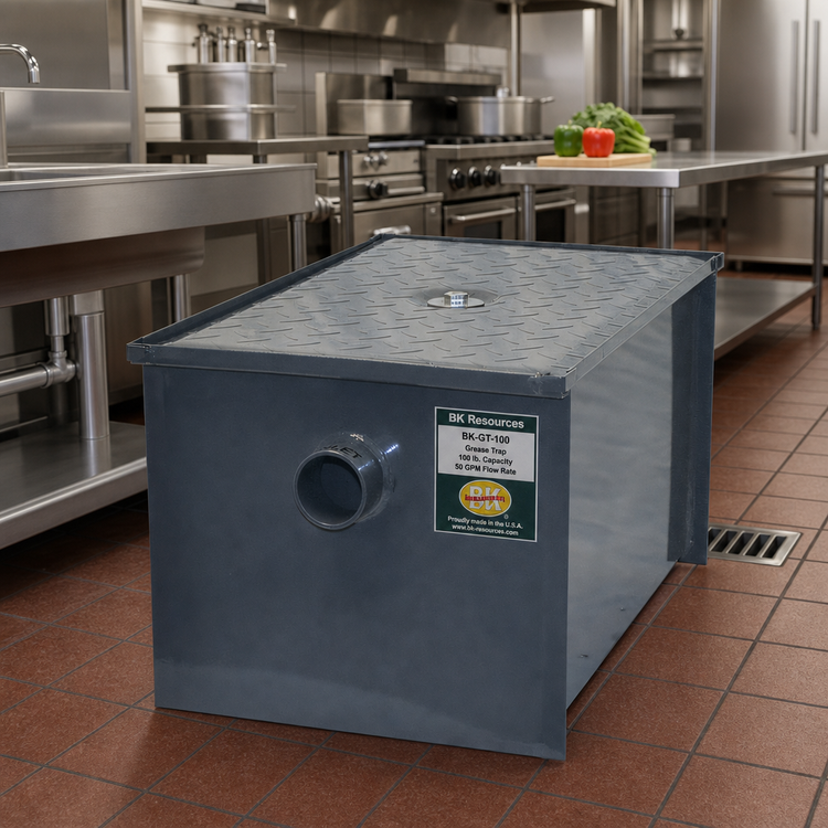 Product image #2 for BK Resources BK-GT-100 100 lb. Carbon Steel Grease Trap, 50 GPM