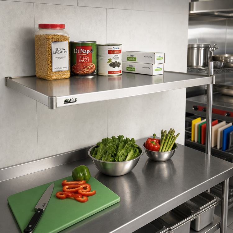 Product image #2 for Eagle Group 24" x 24" Solid Stainless Steel Commercial Shelf with Marine Edge