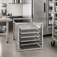 Channel Manufacturing Knock-Down Aluminum End-Load Bun Pan Rack for Reach-In Refrigerators, 10-Pan Capacity