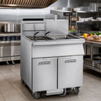 Thumbnail image #2 for Imperial (Middleby) IFSCB175-OP-T 75 lb Open-Pot Gas Floor Fryer/Filter System, Electronic Thermostat, Stainless Steel, Drain Station
