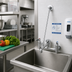 Thumbnail image #2 for T&S Brass B-0665-CR-BSTR Wall-Mount Service Sink Faucet with Vacuum Breaker Hook Nozzle, 9 Inch Spout, Rough Chrome