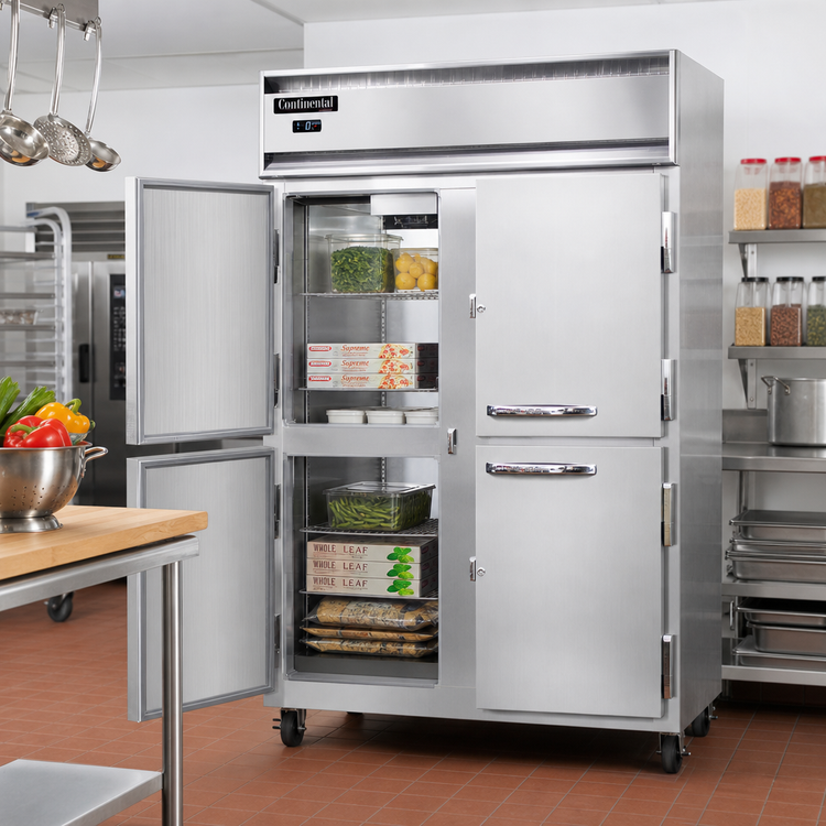 Product image #2 for Continental Refrigerator 2FNSAPTHD Two-Section Pass-Thru Freezer with Half-Height Solid Doors