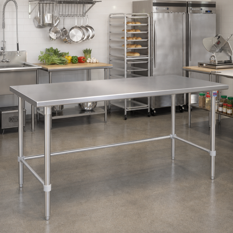 Product image #2 for John Boos Stallion 108 Inch x 24 Inch Stainless Steel Work Table with Stallion Safety Edge