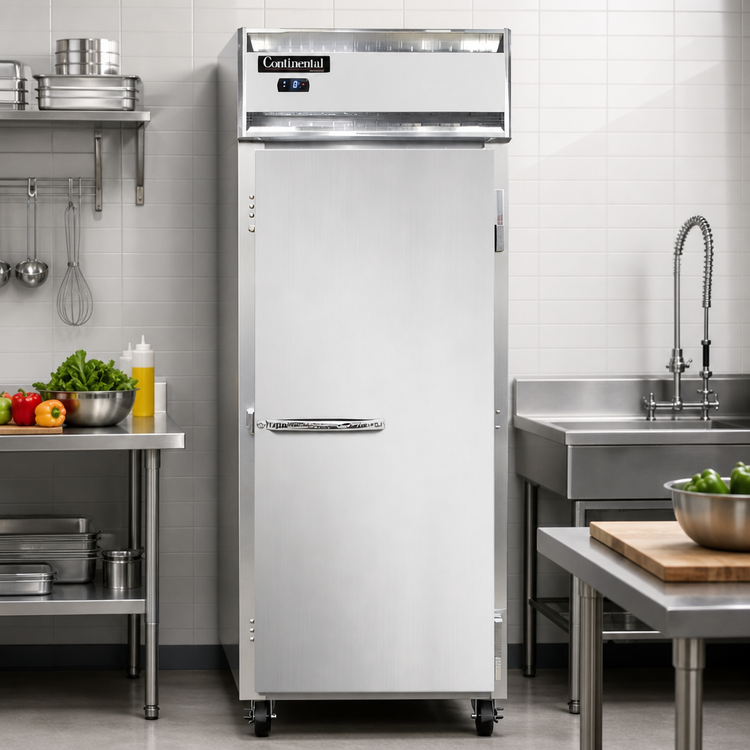 Product image #2 for Continental Refrigerator 1FESN One-Section Extra-Wide Shallow Depth Reach-In Freezer