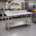 Thumbnail image #2 for Duke 48 x 36 Inch Stainless Steel Commercial Work Table with 5-Inch Riser and Undershelf