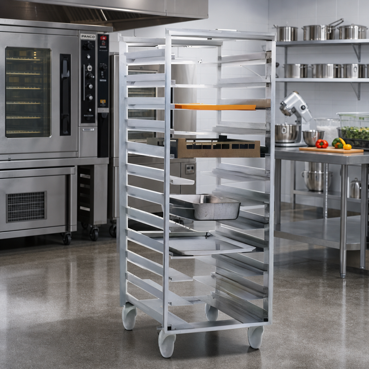 Product image #2 for Panco Multi-Purpose Mobile Front-Loading Rack, 10 Slide Capacity, Aluminum