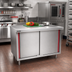 Thumbnail image #2 for Eagle Spec-Master Marine Counter Edge Enclosed Work Table with Hinged Cabinet Doors, 36W x 30D, 14-Gauge 304 Stainless Steel Top