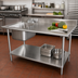 Thumbnail image #2 for Advance Tabco 48-Inch x 30-Inch Stainless Steel Work Table with Left Prep Sink, 5-Inch Backsplash and Adjustable Undershelf